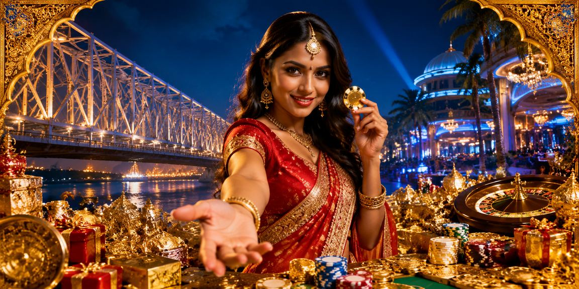 Players enjoying online Rummy from Kolkata in traditional attire